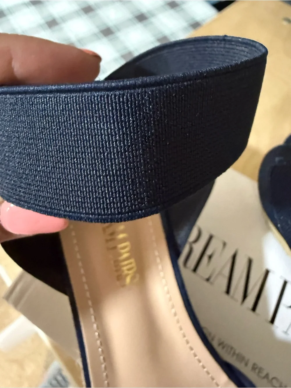 Dream Pairs Navy Espadrille Wedge Sandals with Ankle Strap